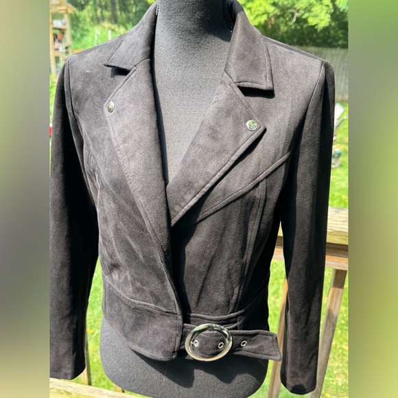 Have Black Faux Suede Women's Moto style Jacket medium - Picture 2 of 9